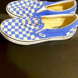 Blue/white checkered vans